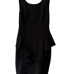 Lipsy London Black Midi Peplum Dress